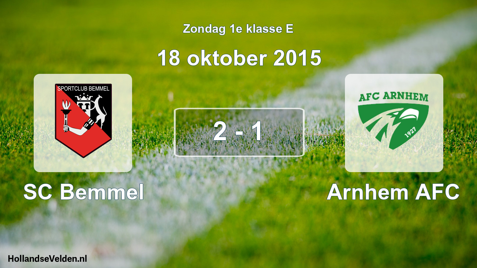 Total number of matches played: SC Bemmel - Arnhem AFC 2 - 1 (18 October 2015)