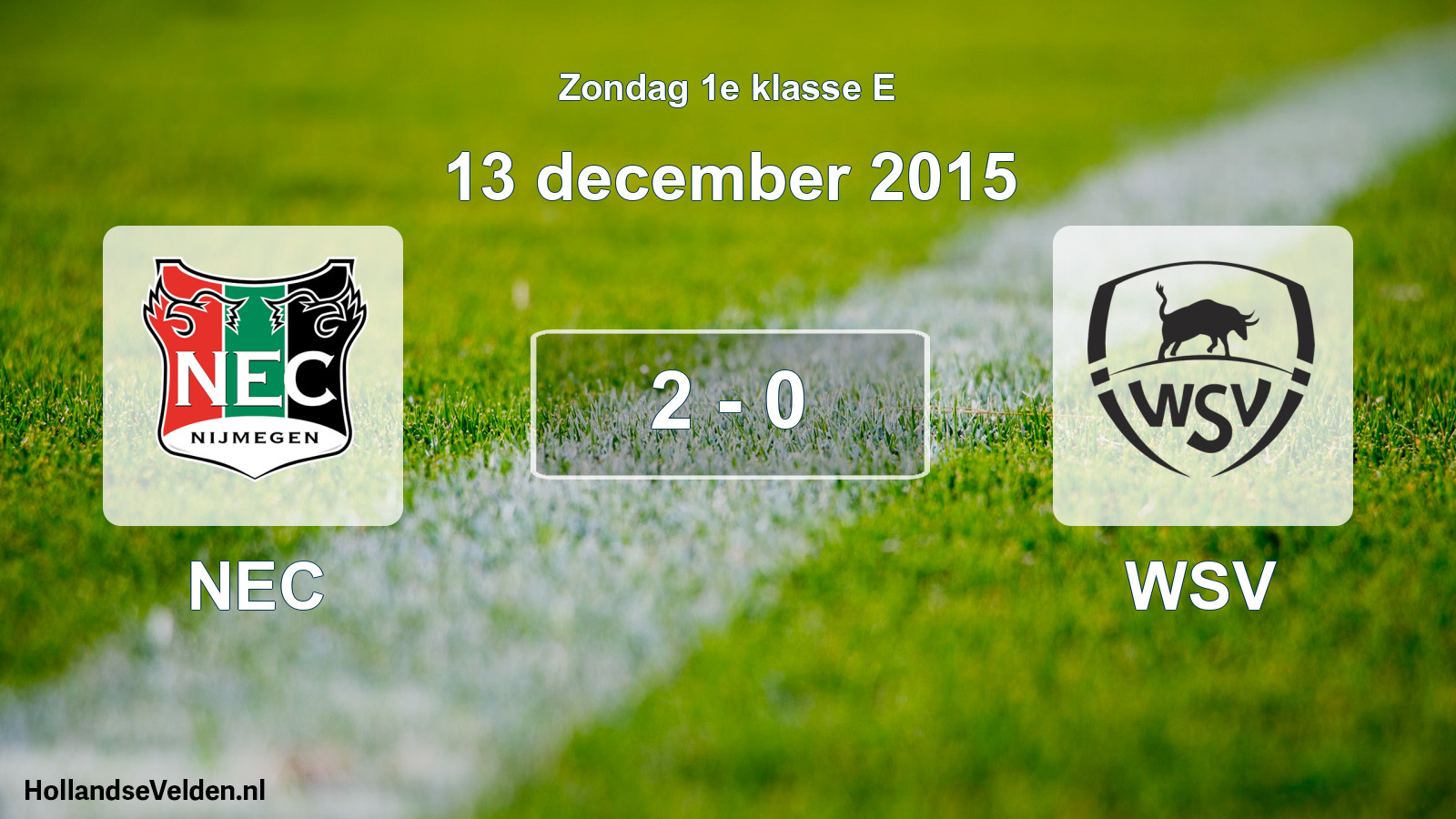 Total number of matches played: NEC - WSV 2 - 0 (13 December 2015)