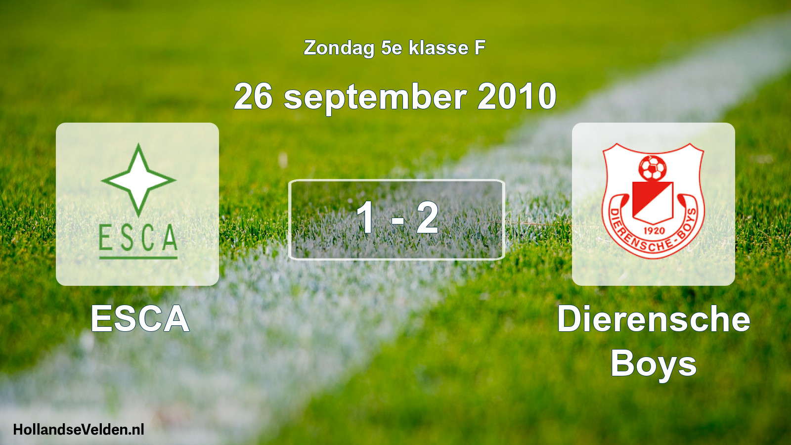 Total number of matches played: ESCA - Dierensche Boys 1 - 2 (26 September 2010)