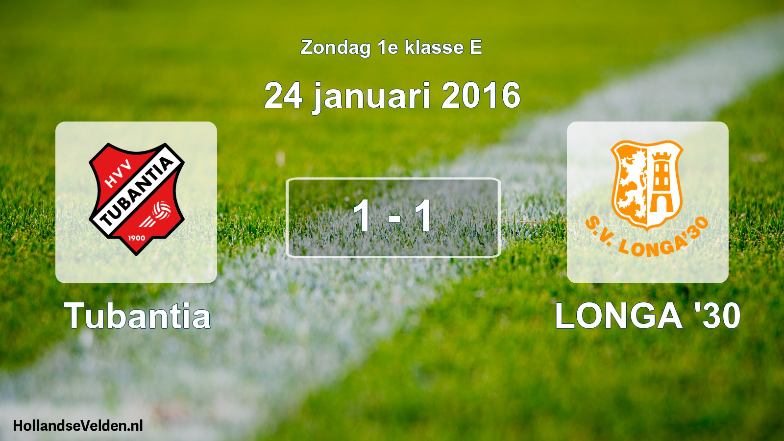 Total number of matches played: Tubantia - LONGA '30 1 - 1 (24 January 2016)