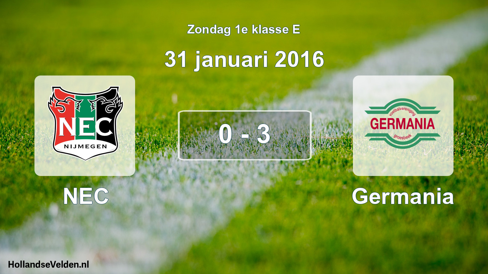 Total number of matches played: NEC - Germania 0 - 3 (31 January 2016)
