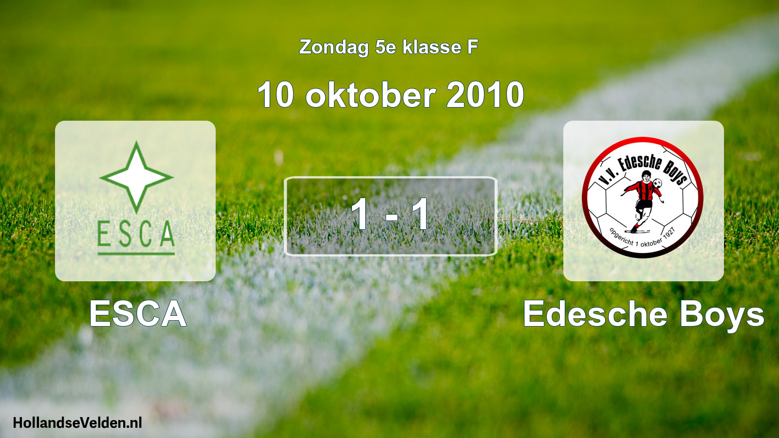 Total number of matches played: ESCA - Edesche Boys 1 - 1 (10 October 2010)