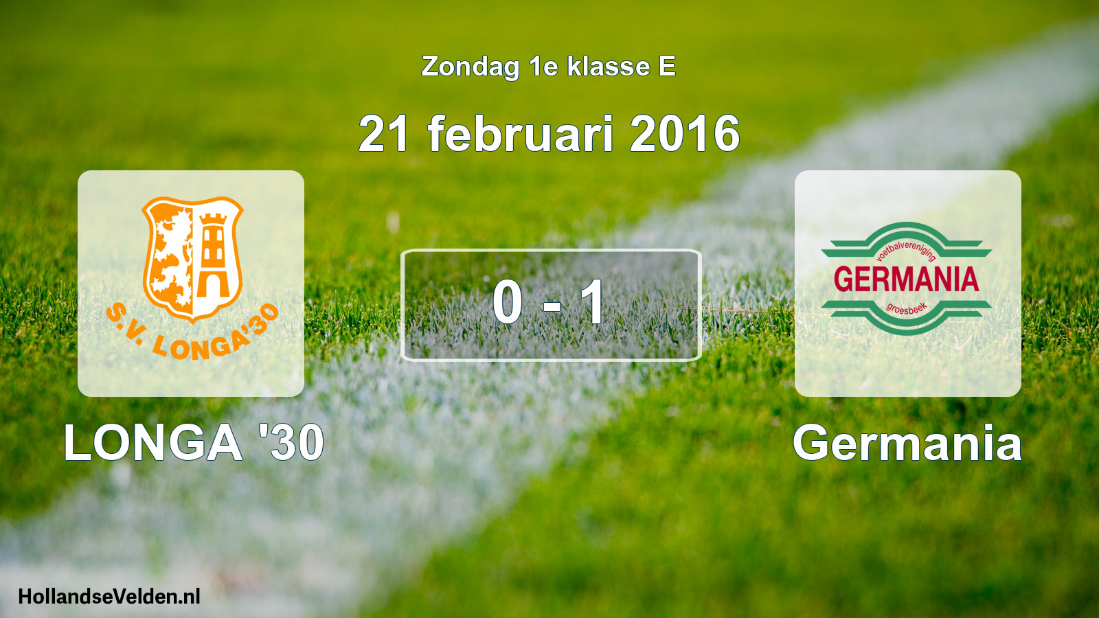 Total number of matches played: LONGA '30 - Germania 0 - 1 (21 February 2016)