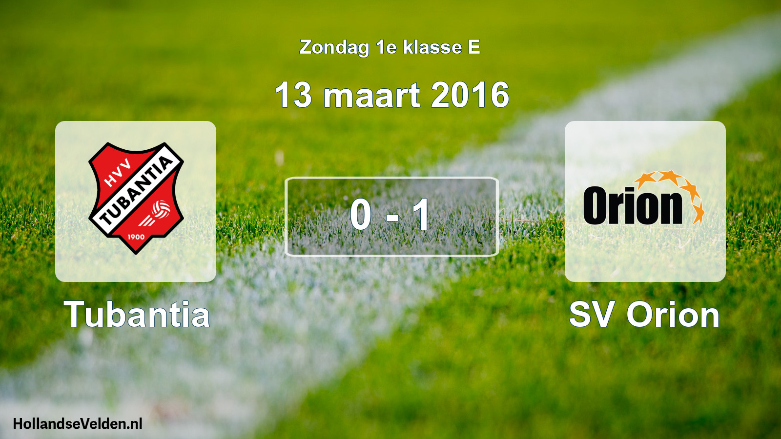 Total number of matches played: Tubantia - SV Orion 0 - 1 (13 March 2016)