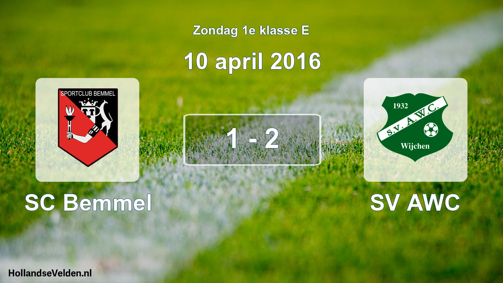 Total number of matches played: SC Bemmel - SV AWC 1 - 2 (10 April 2016)