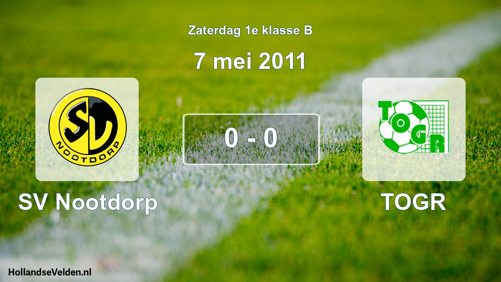 Total number of matches played: SV Nootdorp - TOGR 0 - 0 (7 May 2011)