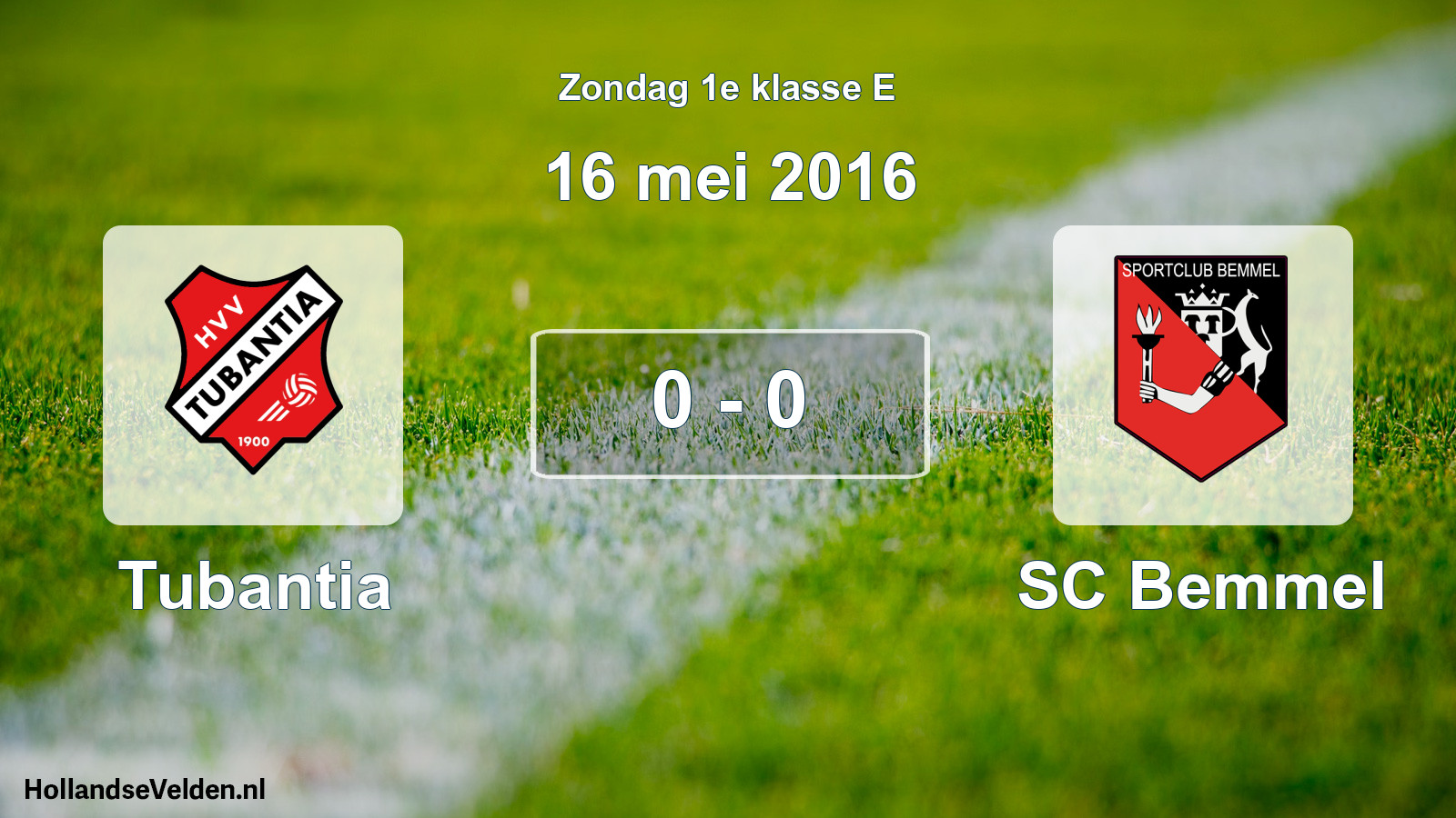 Total number of matches played: Tubantia - SC Bemmel 0 - 0 (16 May 2016)