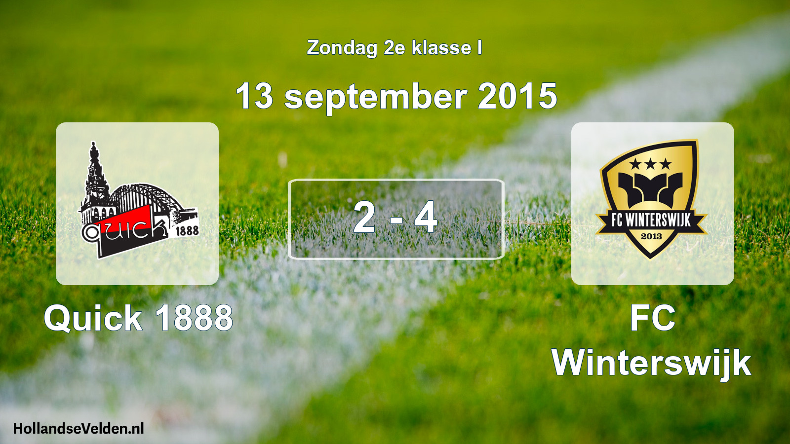 Total number of matches played: Quick 1888 - FC Winterswijk 2 - 4 (13 September 2015)