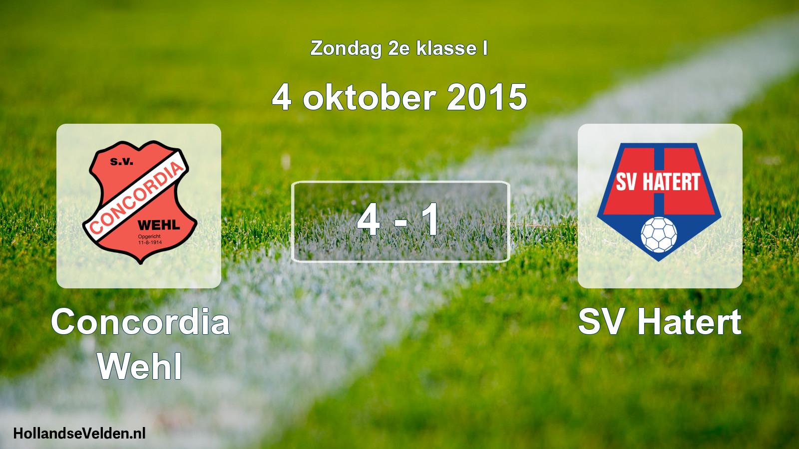 Total number of matches played: Concordia Wehl - SV Hatert 4 - 1 (4 October 2015)