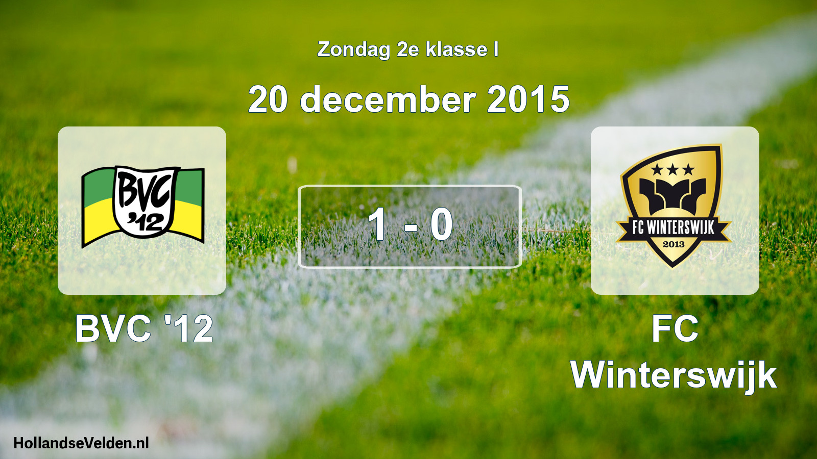 Total number of matches played: BVC '12 - FC Winterswijk 1 - 0 (20 December 2015)