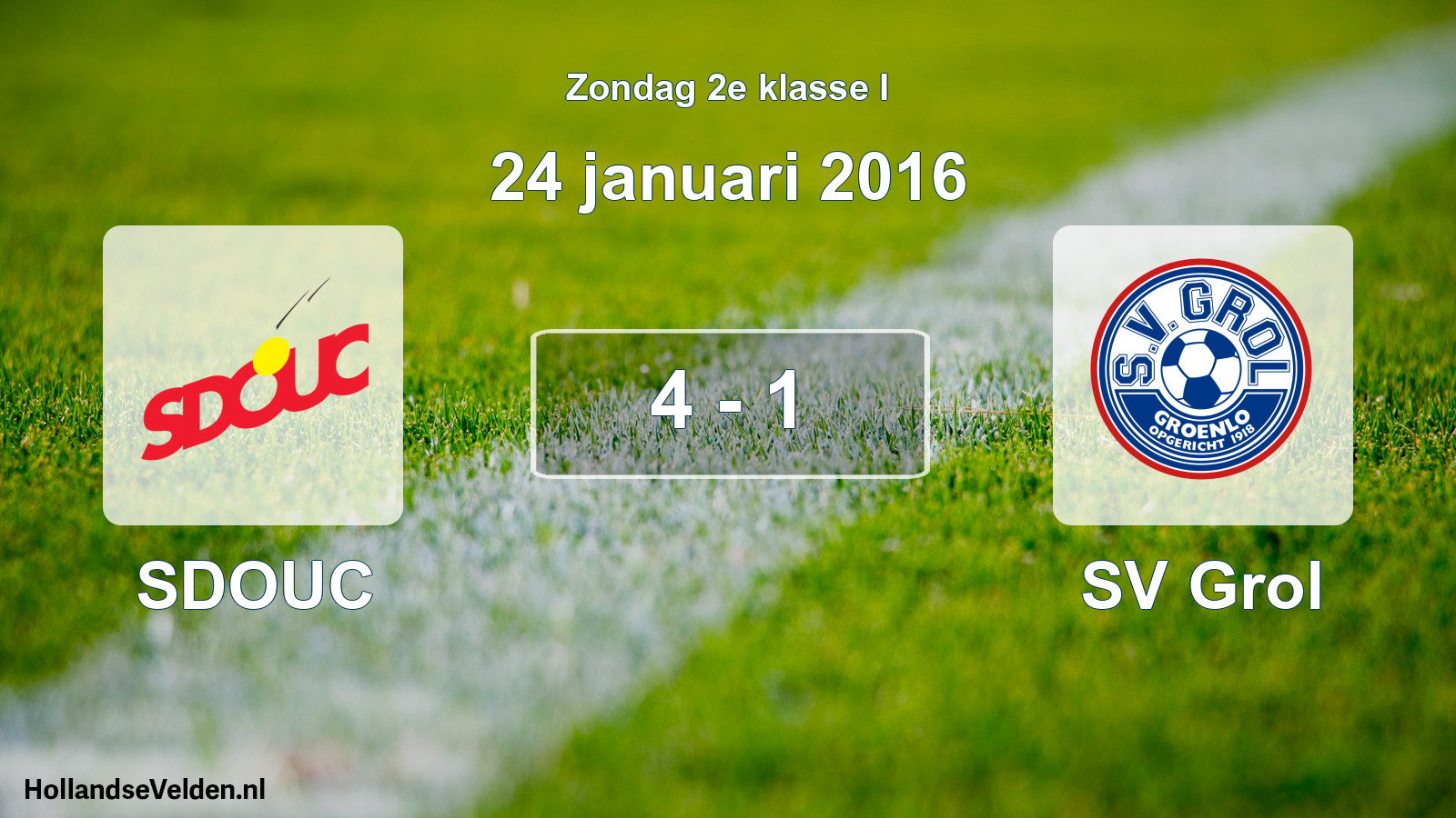 Total number of matches played: SDOUC - SV Grol 4 - 1 (24 January 2016)