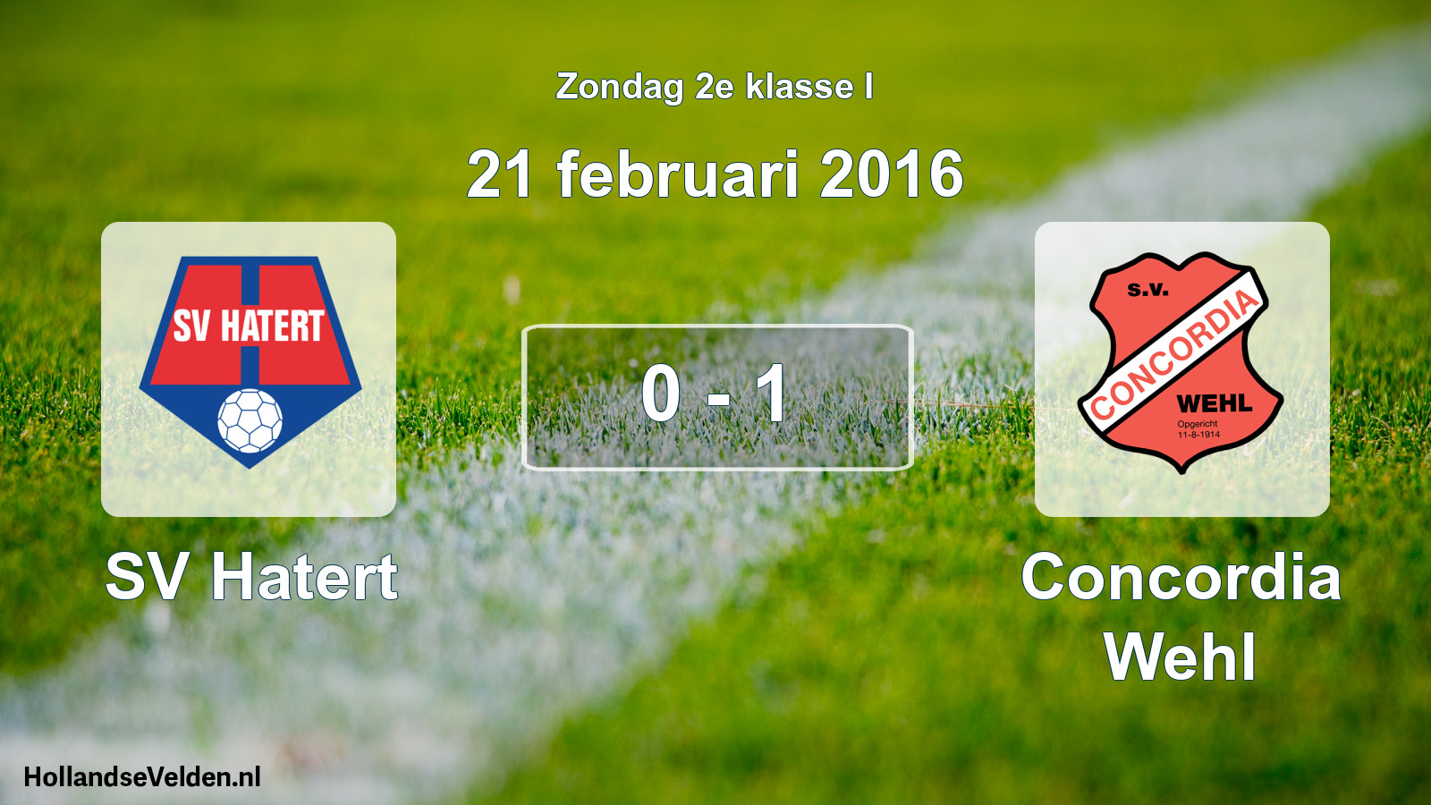Total number of matches played: SV Hatert - Concordia Wehl 0 - 1 (21 February 2016)