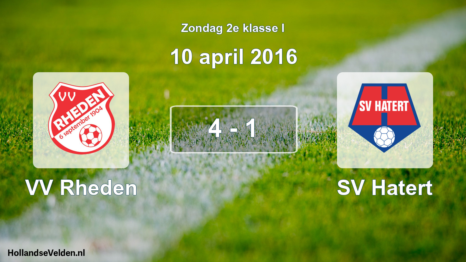 Total number of matches played: VV Rheden - SV Hatert 4 - 1 (10 April 2016)