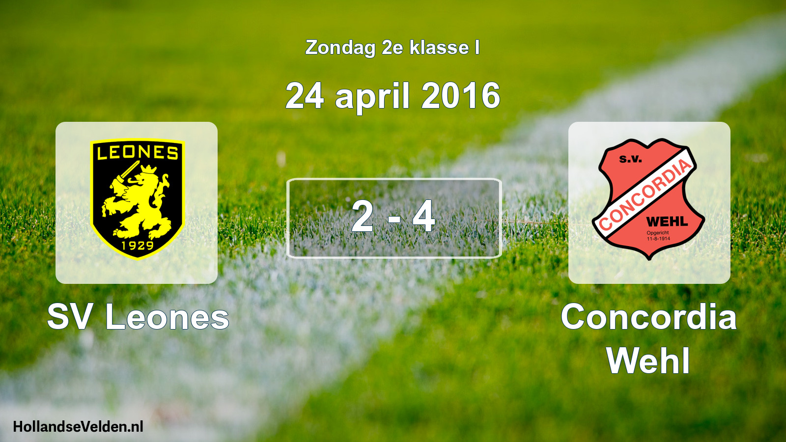 Total number of matches played: SV Leones - Concordia Wehl 2 - 4 (24 April 2016)