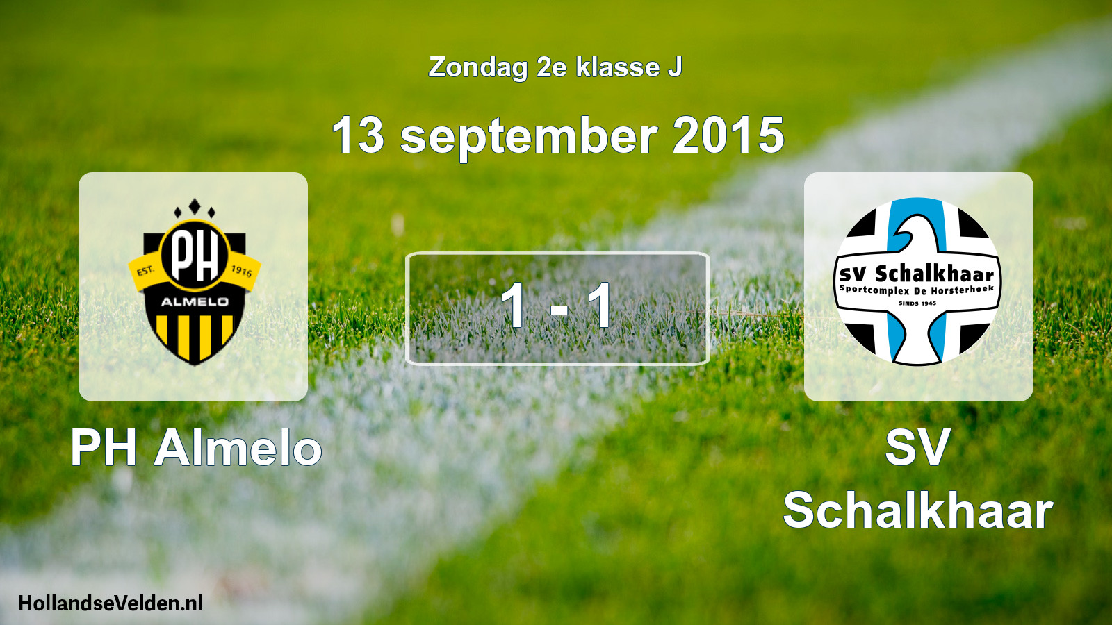 Total number of matches played: PH Almelo - SV Schalkhaar 1 - 1 (13 September 2015)