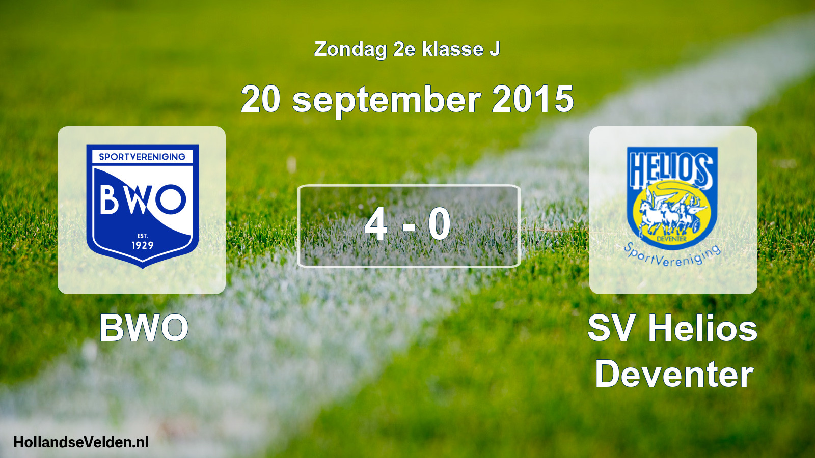 Total number of matches played: BWO - SV Helios Deventer 4 - 0 (20 September 2015)