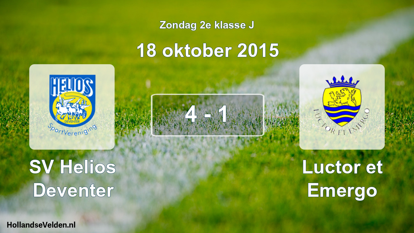 Total number of matches played: SV Helios Deventer - Luctor et Emergo 4 - 1 (18 October 2015)