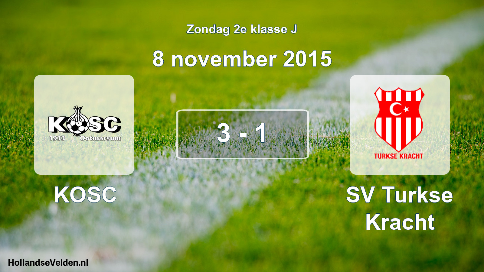 Total number of matches played: KOSC - SV Turkse Kracht 3 - 1 (8 November 2015)