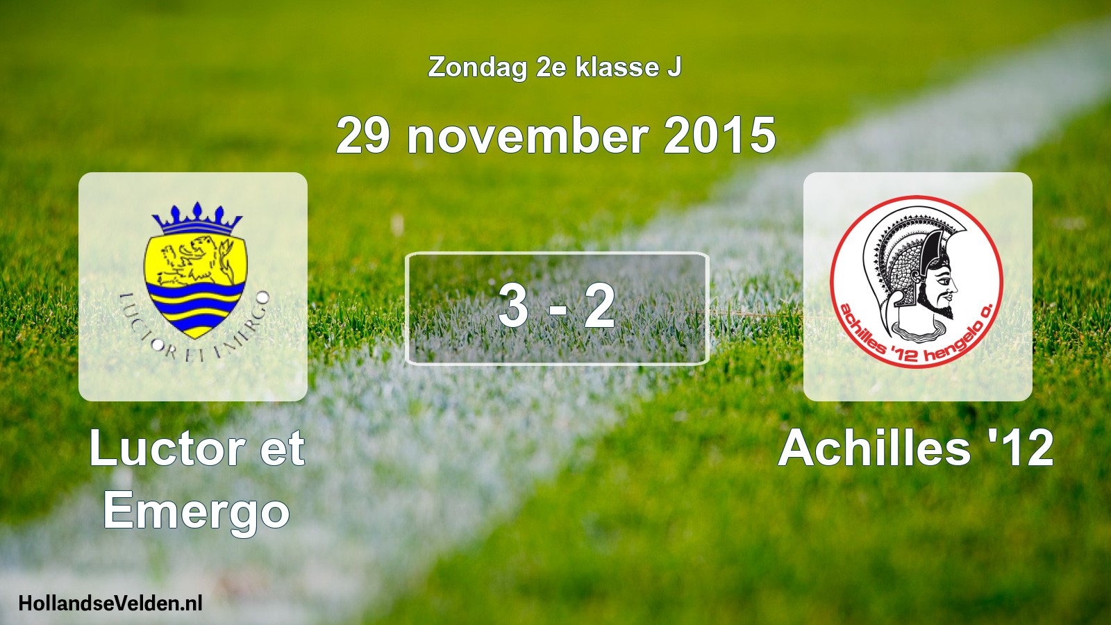 Total number of matches played: Luctor et Emergo - Achilles '12 3 - 2 (29 November 2015)