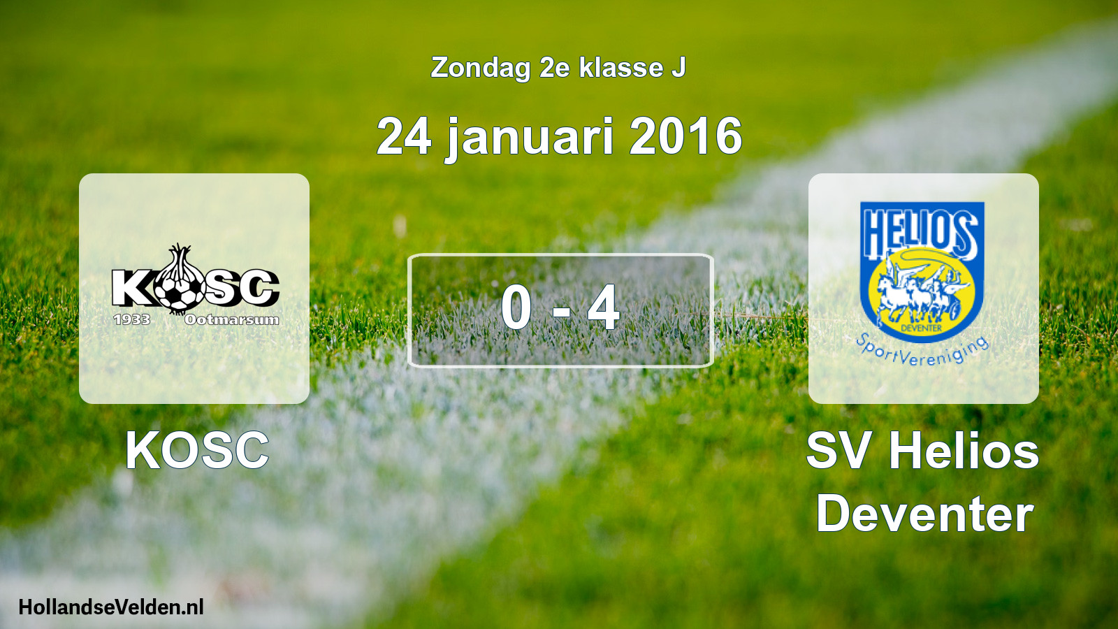 Total number of matches played: KOSC - SV Helios Deventer 0 - 4 (24 January 2016)