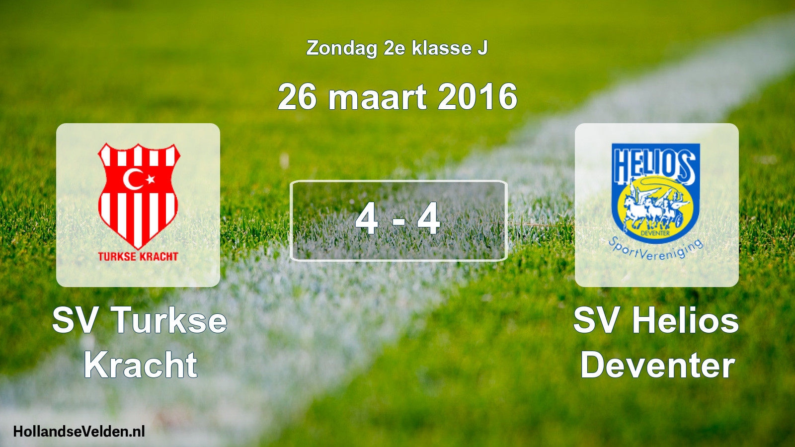 Total number of matches played: SV Turkse Kracht - SV Helios Deventer 4 - 4 (26 March 2016)