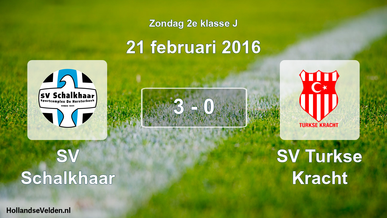 Total number of matches played: SV Schalkhaar - SV Turkse Kracht 3 - 0 (21 February 2016)