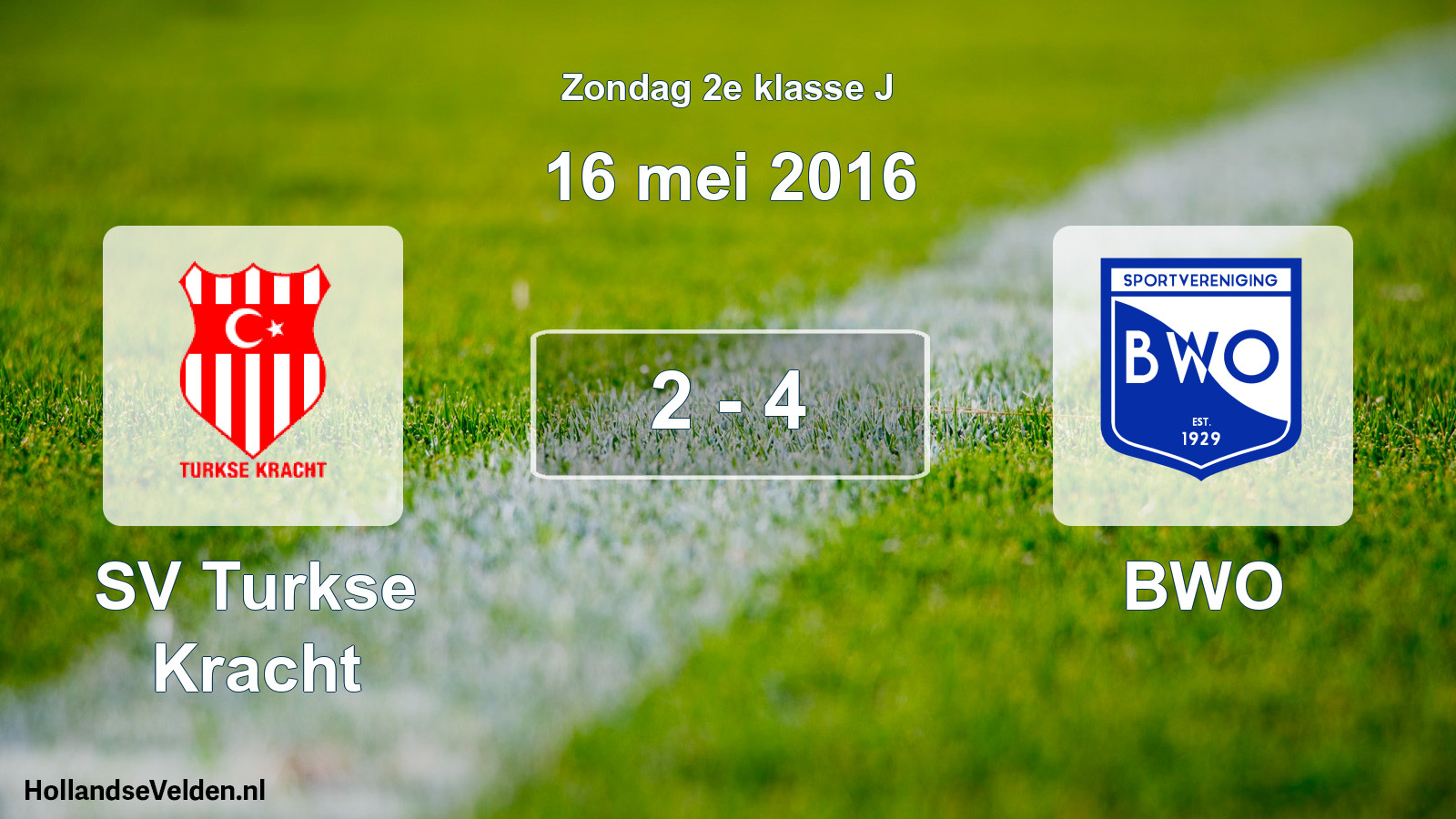 Total number of matches played: SV Turkse Kracht - BWO 2 - 4 (16 May 2016)