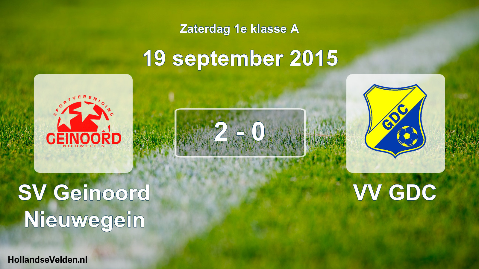 Total number of matches played: SV Geinoord Nieuwegein - VV GDC 2 - 0 (19 September 2015)