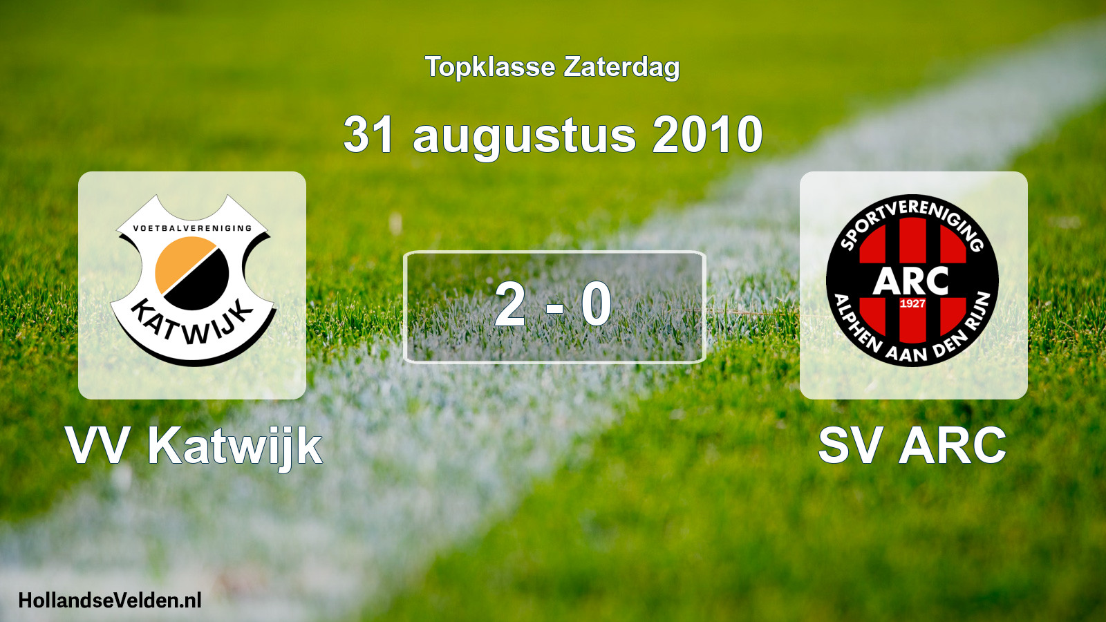 Total number of matches played: VV Katwijk - SV ARC 2 - 0 (31 August 2010)