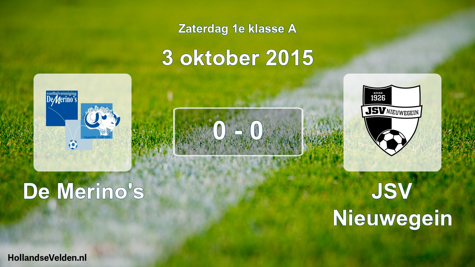 Total number of matches played: De Merino's - JSV Nieuwegein 0 - 0 (3 October 2015)