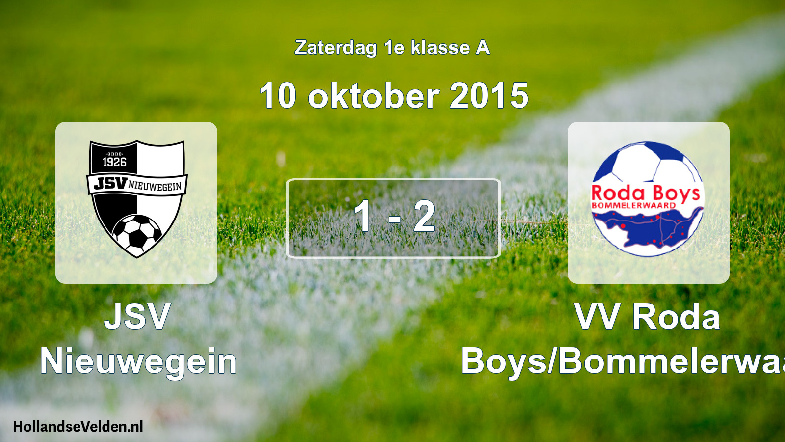 Total number of matches played: JSV Nieuwegein - VV Roda Boys/Bommelerwaard 1 - 2 (10 October 2015)
