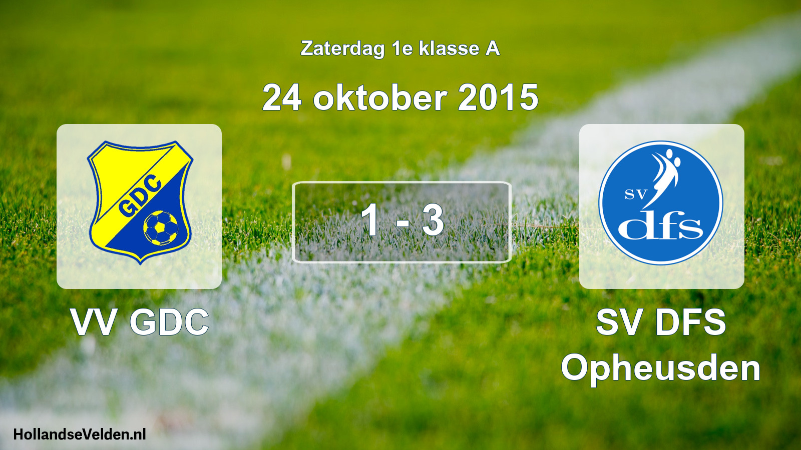 Total number of matches played: VV GDC - SV DFS Opheusden 1 - 3 (24 October 2015)