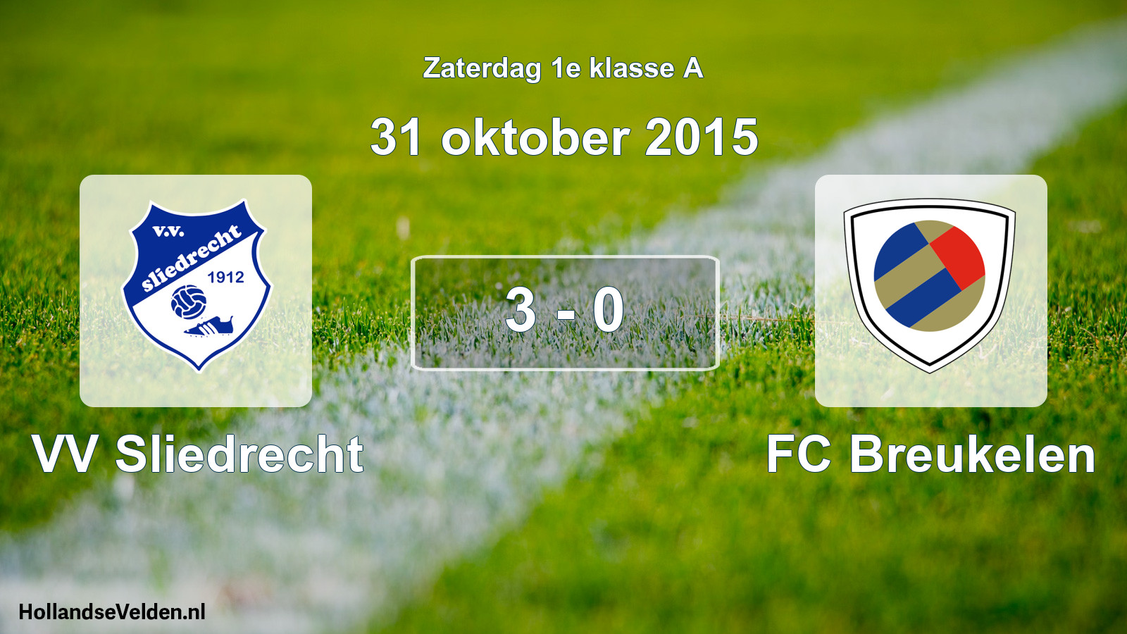 Total number of matches played: VV Sliedrecht - FC Breukelen 3 - 0 (31 October 2015)