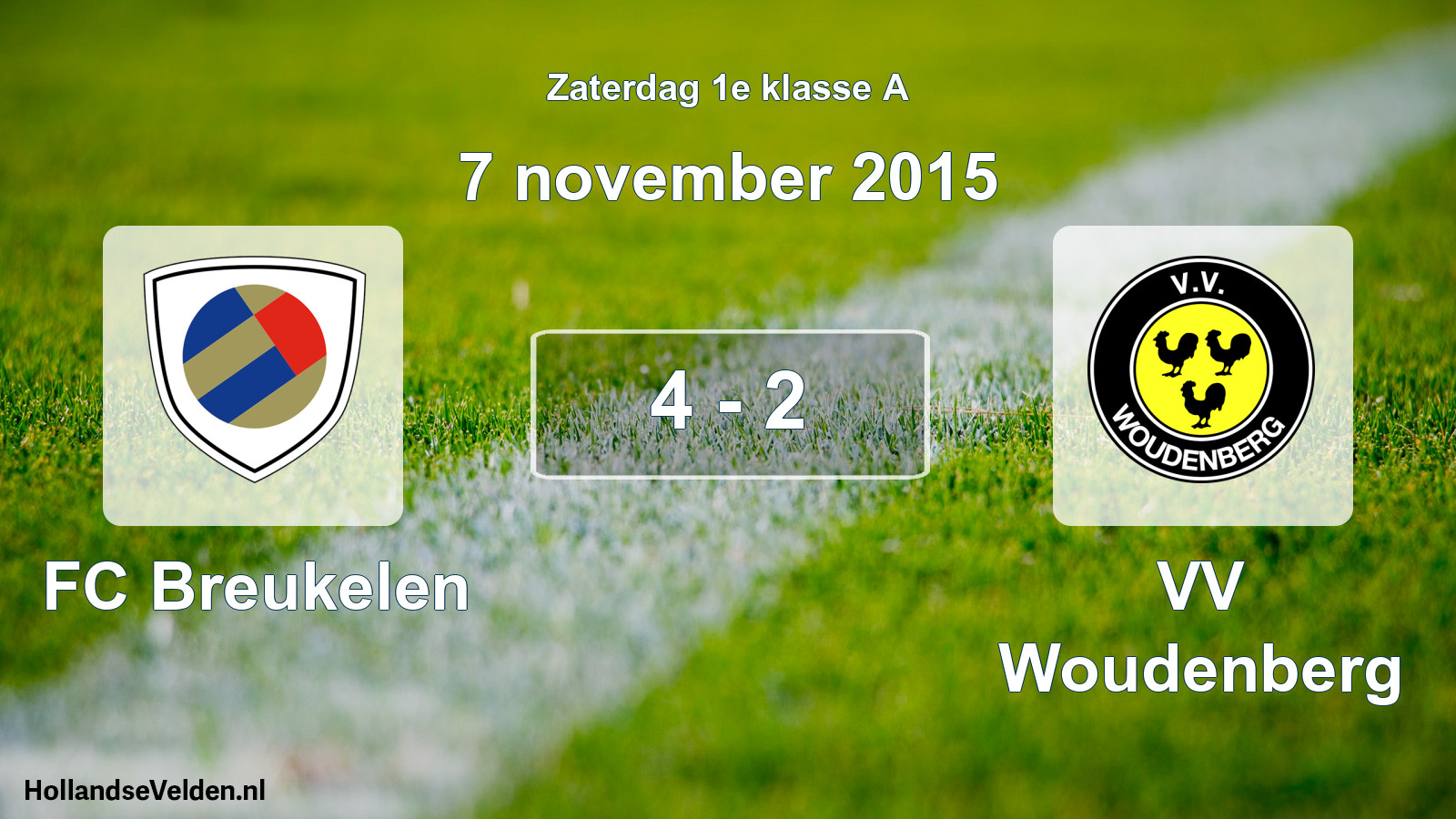 Total number of matches played: FC Breukelen - VV Woudenberg 4 - 2 (7 November 2015)