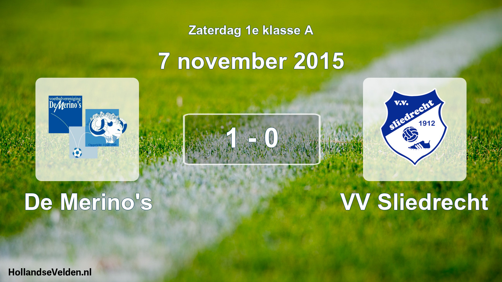 Total number of matches played: De Merino's - VV Sliedrecht 1 - 0 (7 November 2015)