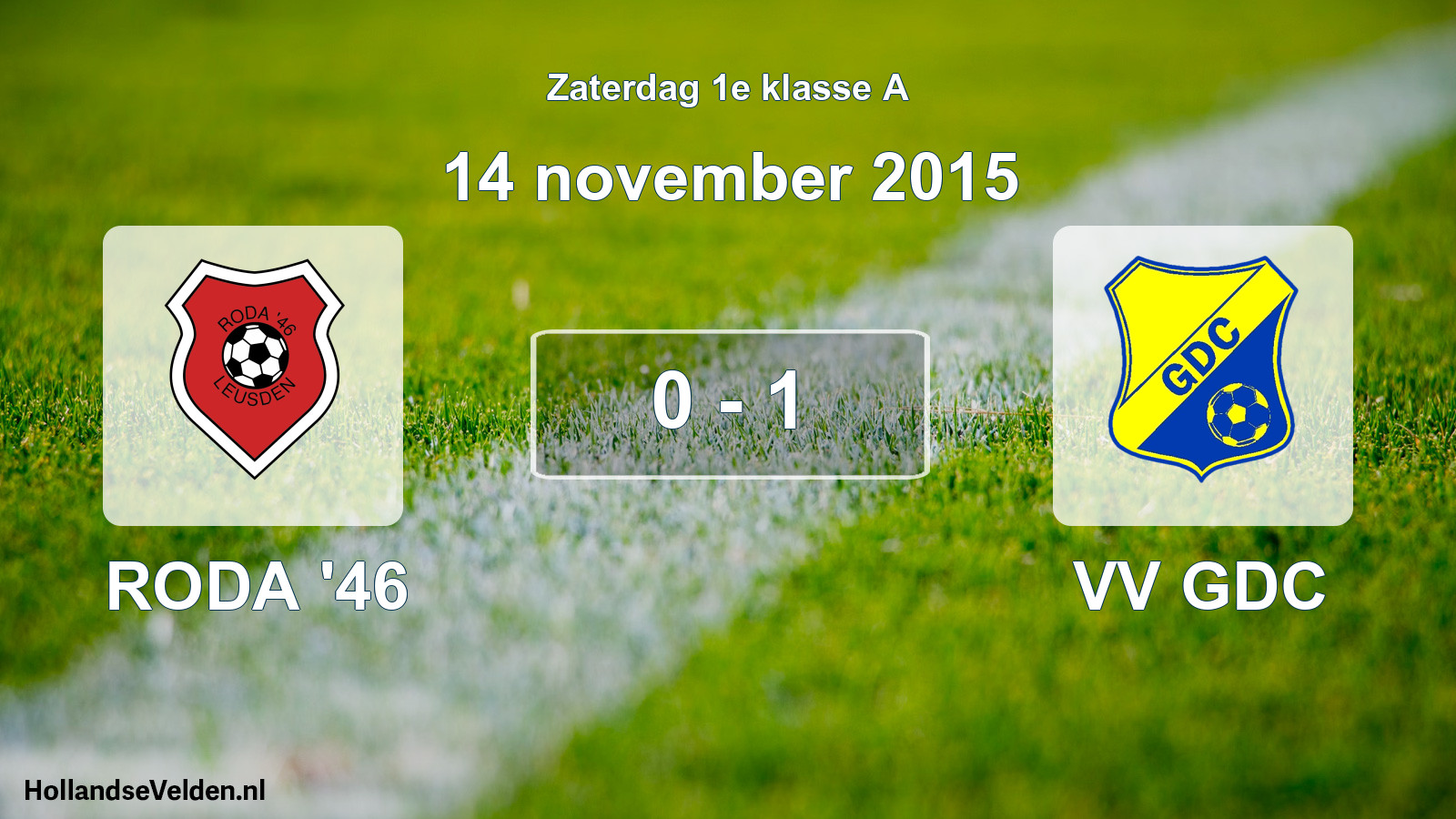 Total number of matches played: RODA '46 - VV GDC 0 - 1 (14 November 2015)