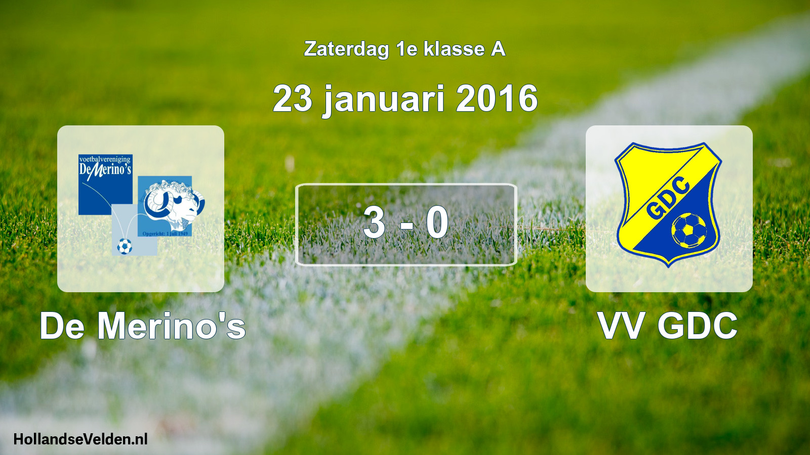 Total number of matches played: De Merino's - VV GDC 3 - 0 (23 January 2016)