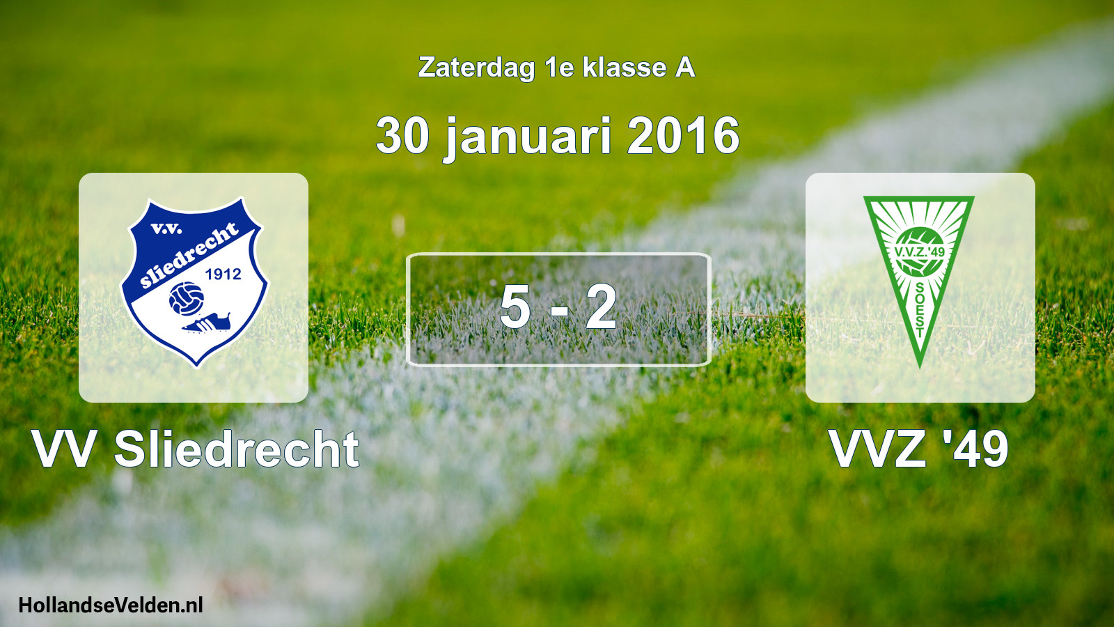 Total number of matches played: VV Sliedrecht - VVZ '49 5 - 2 (30 January 2016)