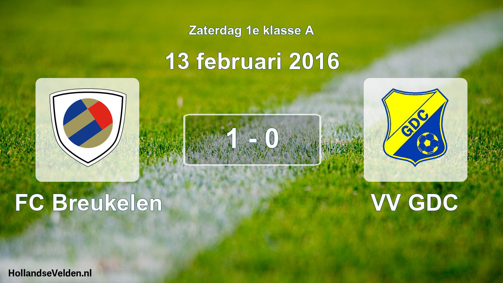 Total number of matches played: FC Breukelen - VV GDC 1 - 0 (13 February 2016)