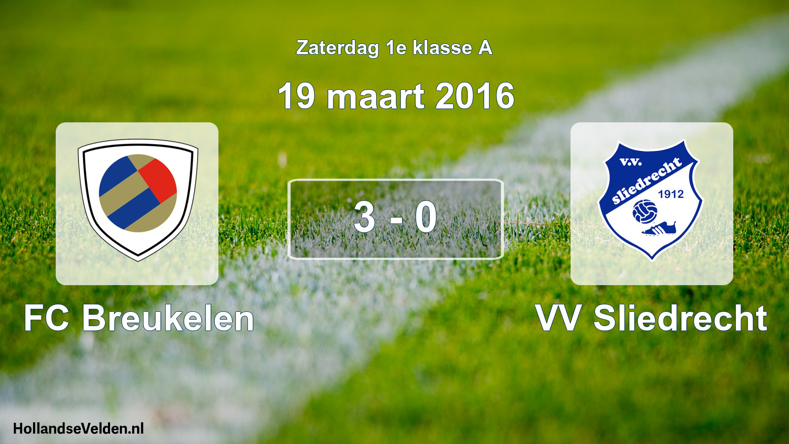 Total number of matches played: FC Breukelen - VV Sliedrecht 3 - 0 (19 March 2016)