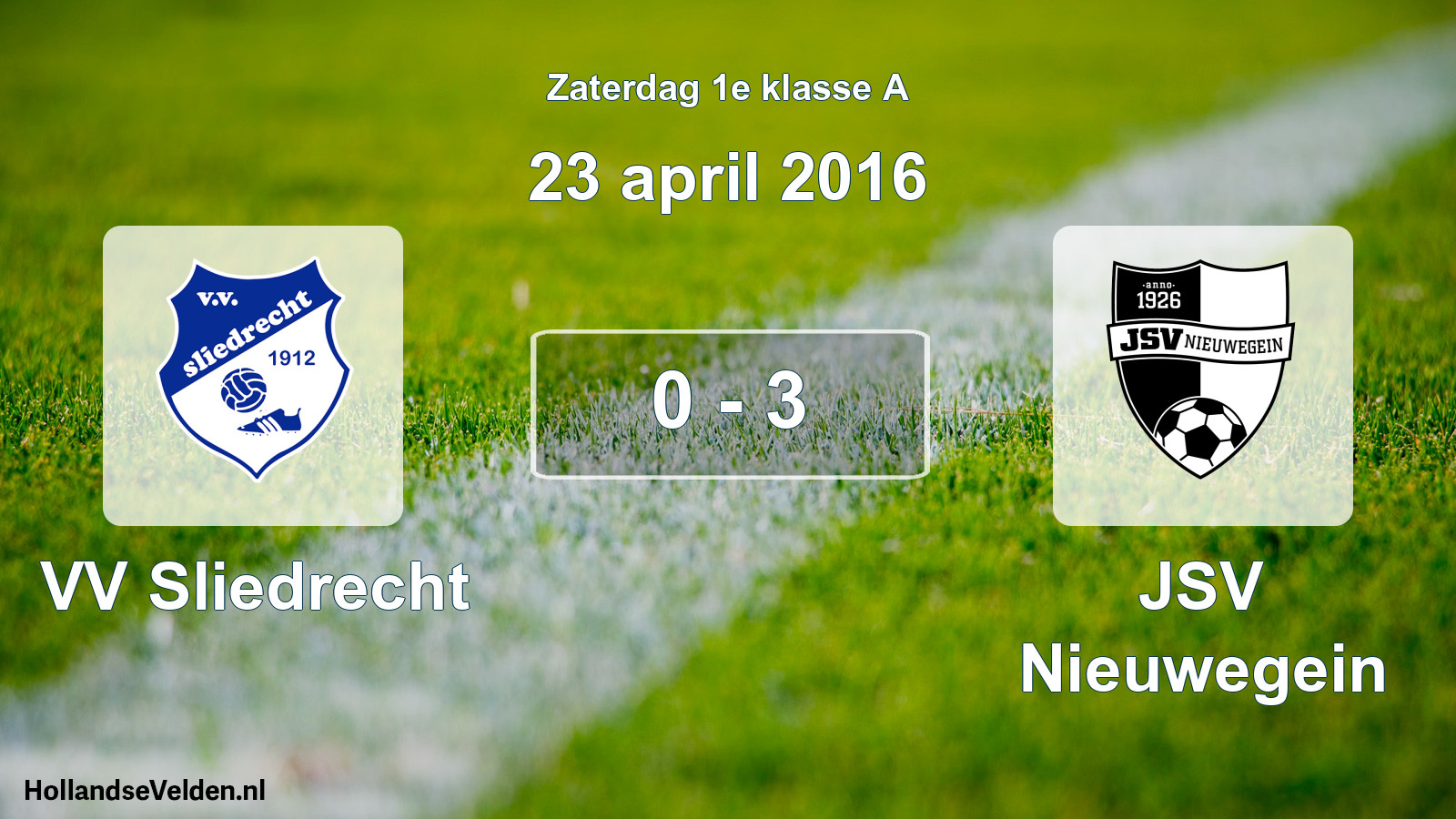 Total number of matches played: VV Sliedrecht - JSV Nieuwegein 0 - 3 (23 April 2016)