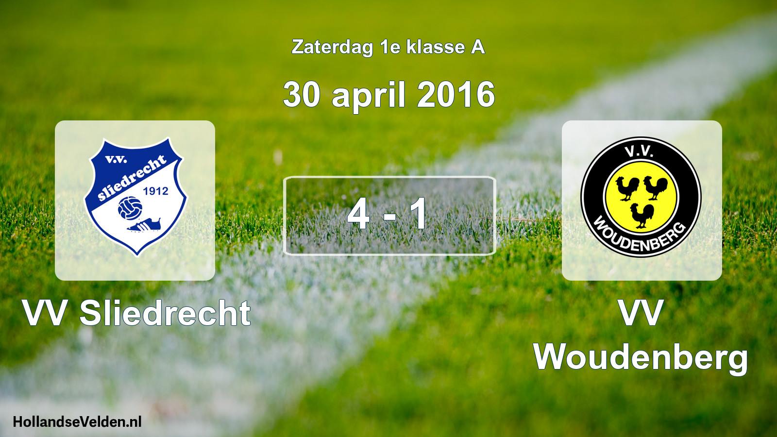 Total number of matches played: VV Sliedrecht - VV Woudenberg 4 - 1 (30 April 2016)