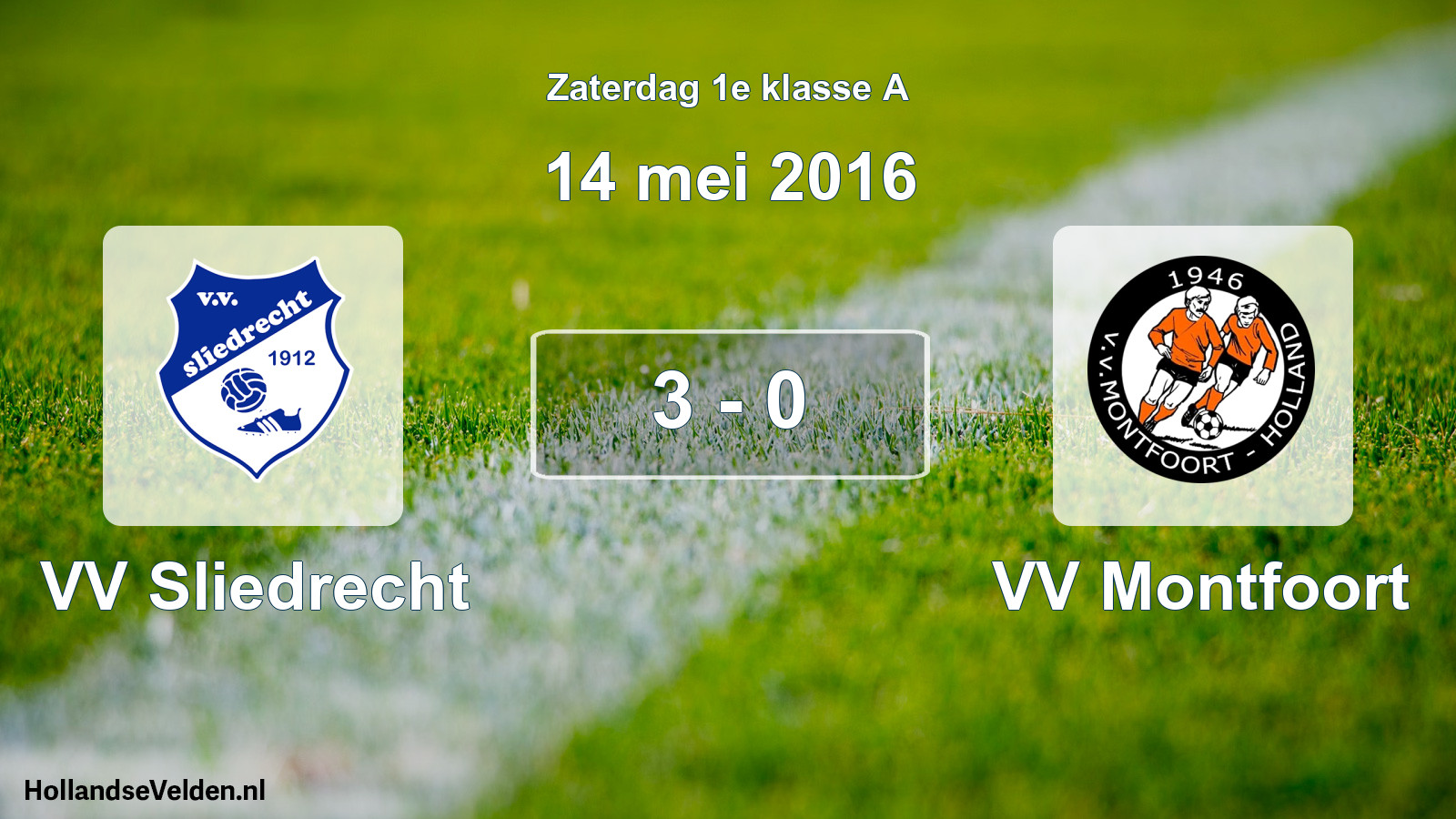 Total number of matches played: VV Sliedrecht - VV Montfoort 3 - 0 (14 May 2016)