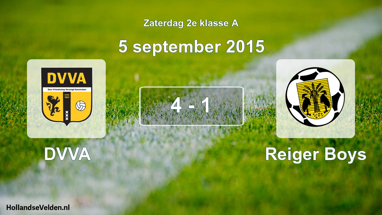 Total number of matches played: DVVA - Reiger Boys 4 - 1 (5 September 2015)