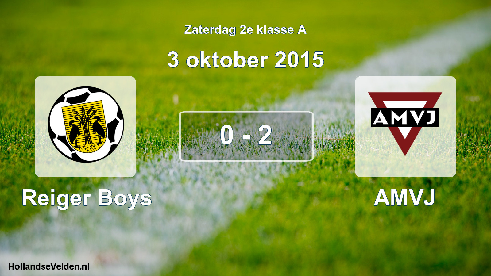 Total number of matches played: Reiger Boys - AMVJ 0 - 2 (3 October 2015)