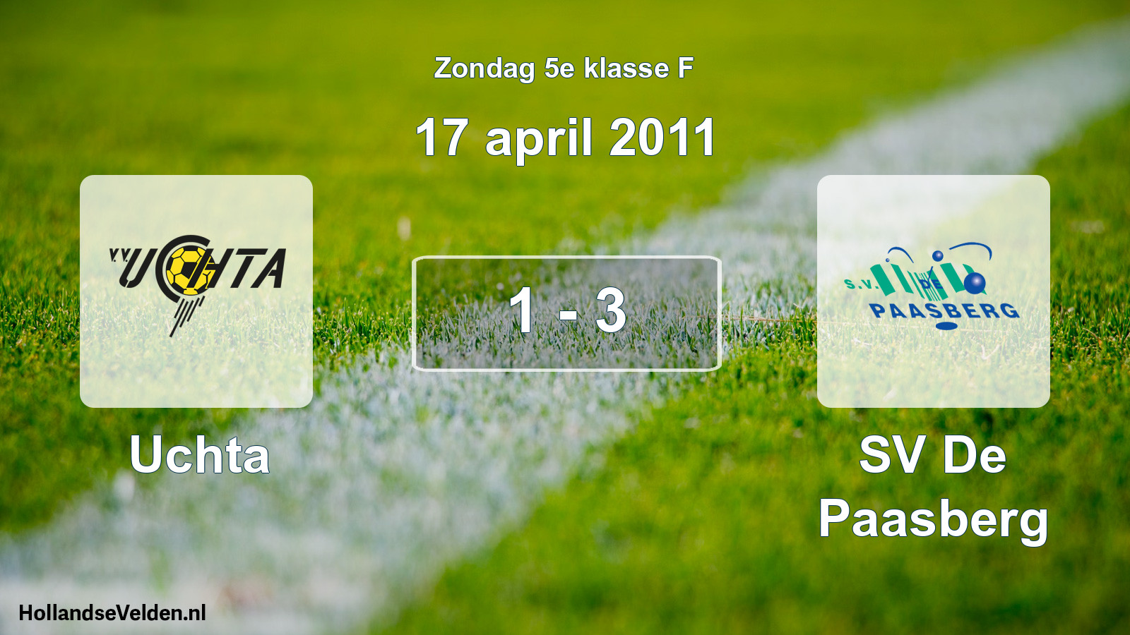 Total number of matches played: Uchta - SV De Paasberg 1 - 3 (17 April 2011)