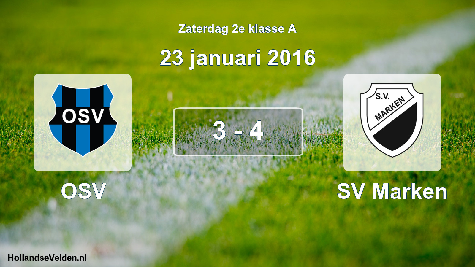 Total number of matches played: OSV - SV Marken 3 - 4 (23 January 2016)