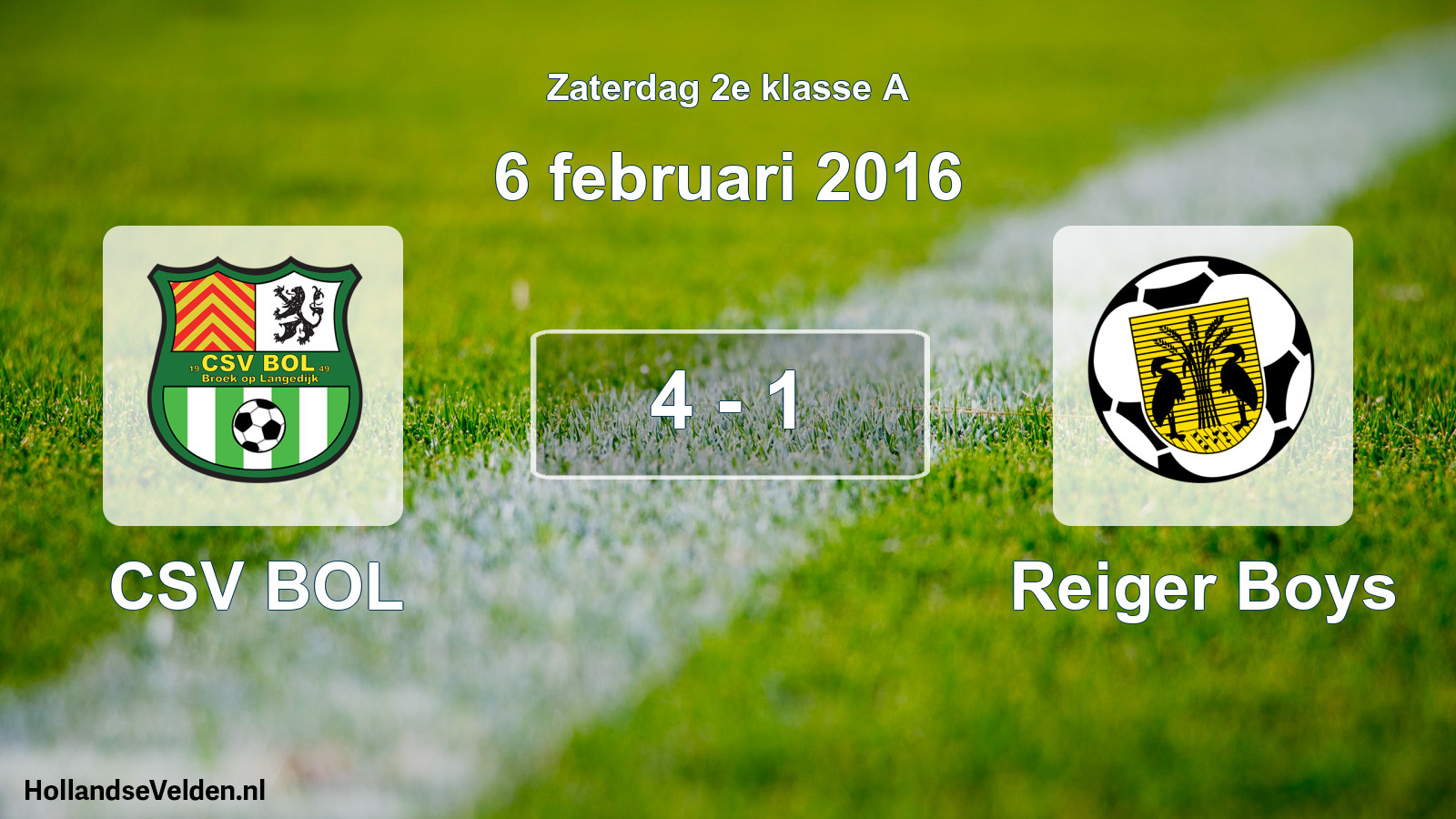 Total number of matches played: CSV BOL - Reiger Boys 4 - 1 (6 February 2016)