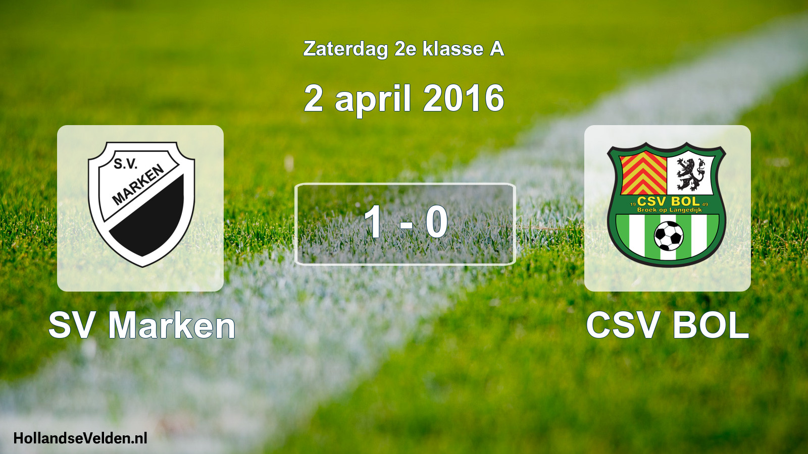 Total number of matches played: SV Marken - CSV BOL 1 - 0 (2 April 2016)
