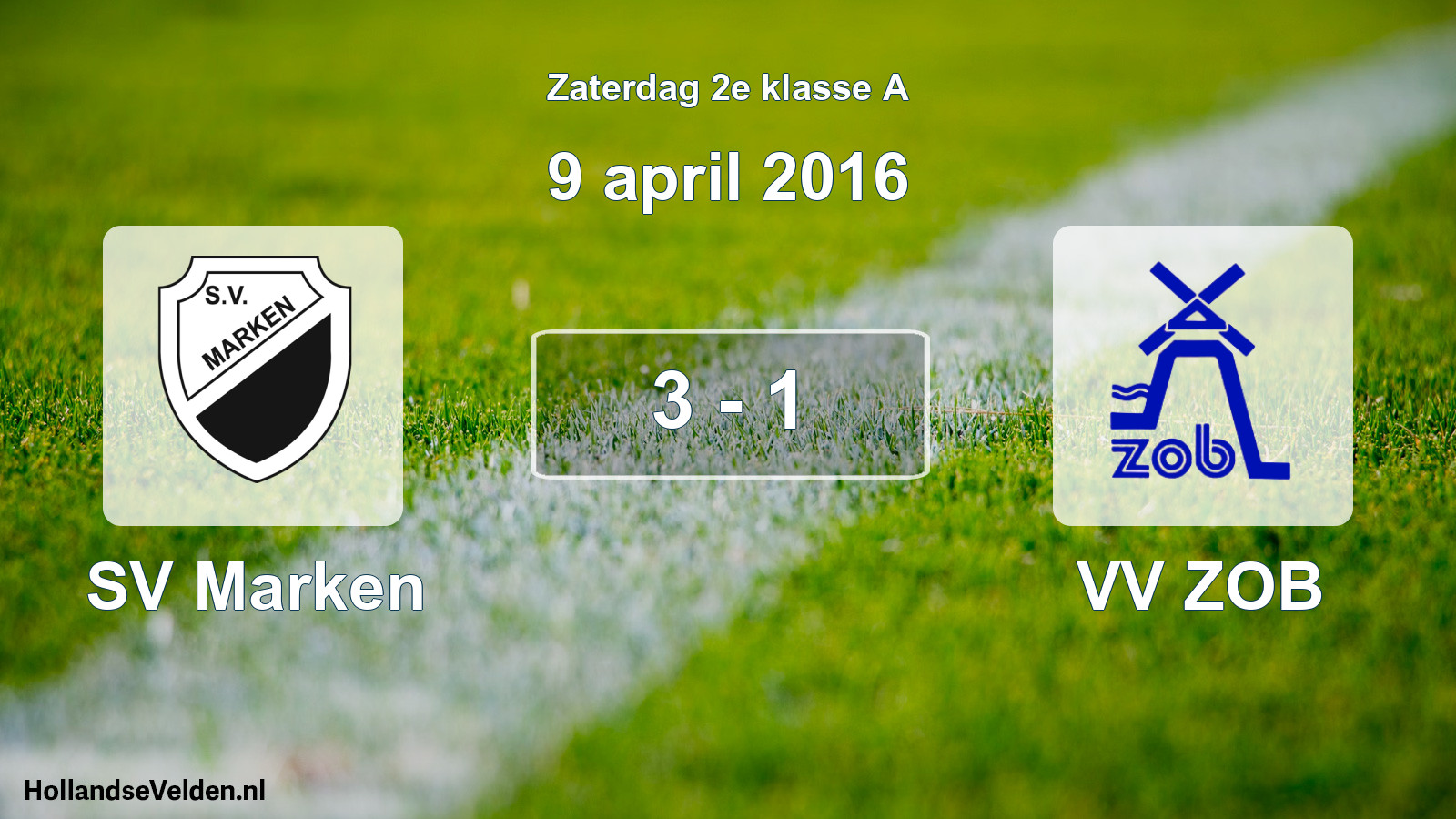 Total number of matches played: SV Marken - VV ZOB 3 - 1 (9 April 2016)